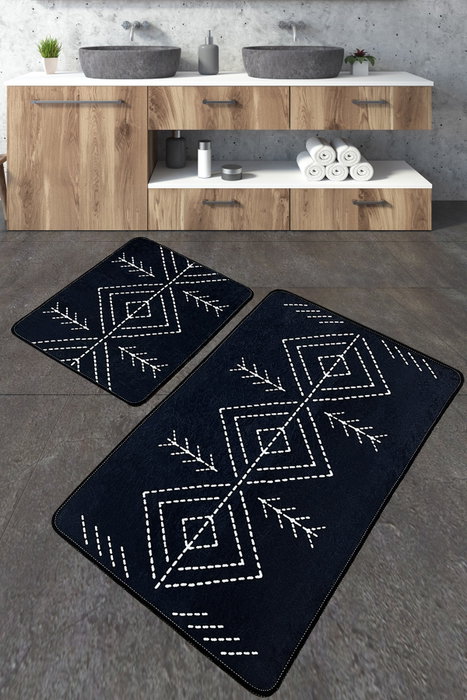 Mijölnir Juego de alfombras de baño Lau Multicolor (2 piezas) de 10 mm de altura